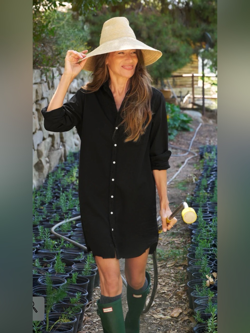 Frank & Eileen Mary Black Button-Front Shirt Dress